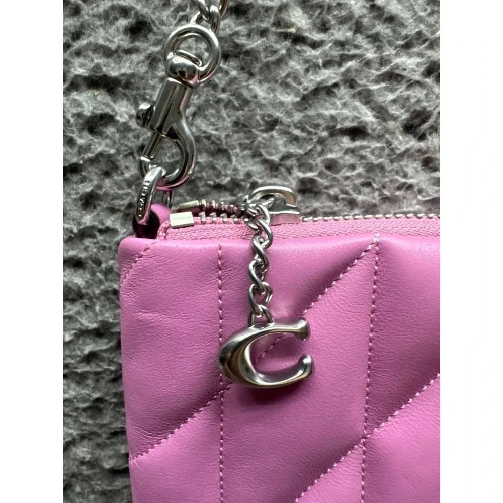 Coach Women's Quilted‎ Pillow Leather Wrislet Pouch Bag Fucshia Pink M2457-CW580